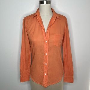 Frank & Eileen Orange Shirt XS Lightweight Blouse